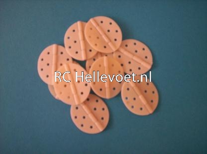 Scharnier/Hinges round plastic 30x26mm (10 Stuks)