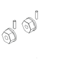 Acme 30025 Wheel hub w/pins 2 sets