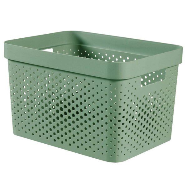 04740-S86-02 Curver Infinity Opbergbox dots 17L - 100% recycled z.groen