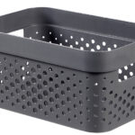 04747-G43-08 Curver infinity box dots 4,5L donker grijs - 100% recycled