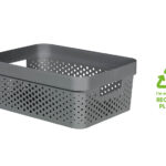 04750-G43-11 Curver infinity box dots 11L grijs 36x27x14cm 100% recycled