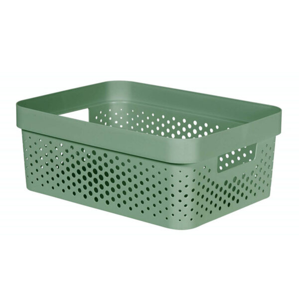 04750-S86-11 Curver infinity box dots 11L groen 36x27x14cm 100% recycled