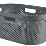 04755-G43-09 Curver Infinity wasmand dots 40L - 100% recycled donkergrijs