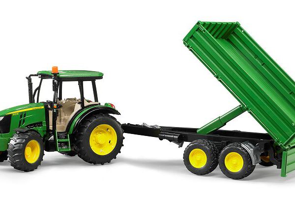 02108 Bruder John Deere 5115M met kiepaanhanger