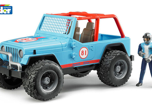 02541 Bruder Jeep Cross Country blauw met chauffeur