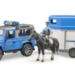02588 Bruder Land Rover Defender Politiewagen met paardentrailer