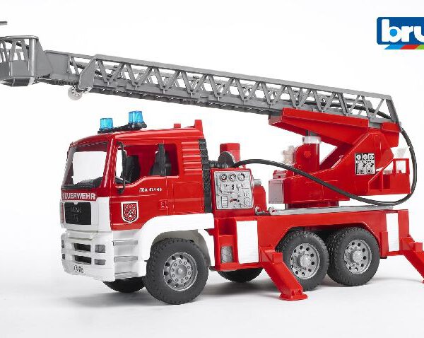 344-2771 Bruder MAN TGA brandweer ladderwagen met pomp en licht en ge