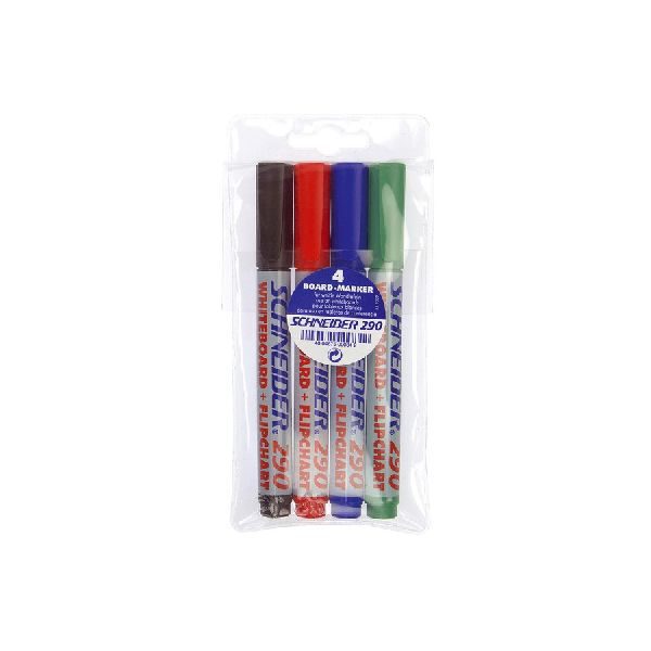 S-129094 Schneider whiteboard/flipchart marker 290 etui 4 stuks