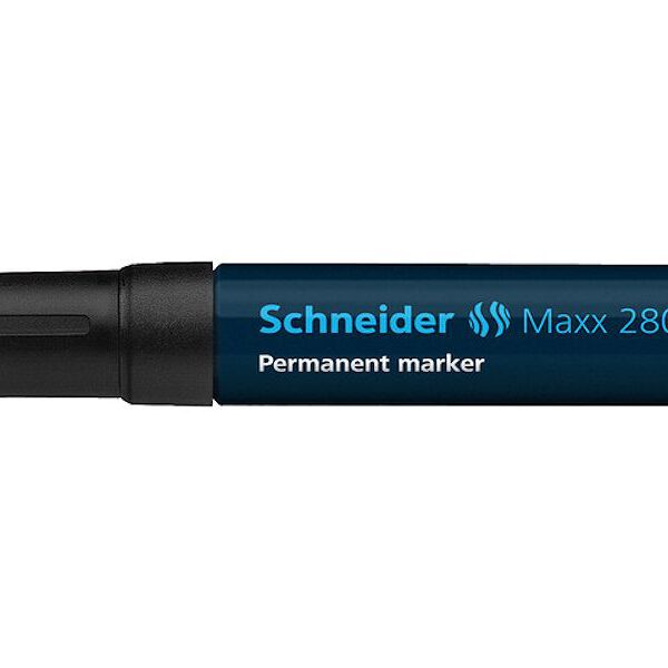 S-128001 Schneider permanent marker 280 beitel zwart 5st.