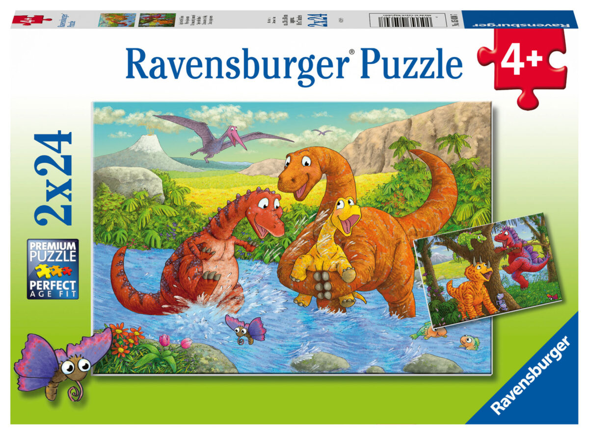 50307 Puzzel 2x24 stukjes Vrolijke Dino's