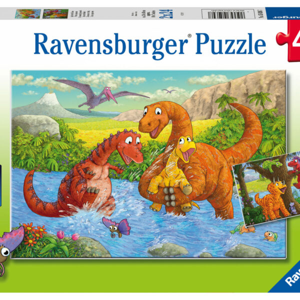 50307 Puzzel 2x24 stukjes Vrolijke Dino's