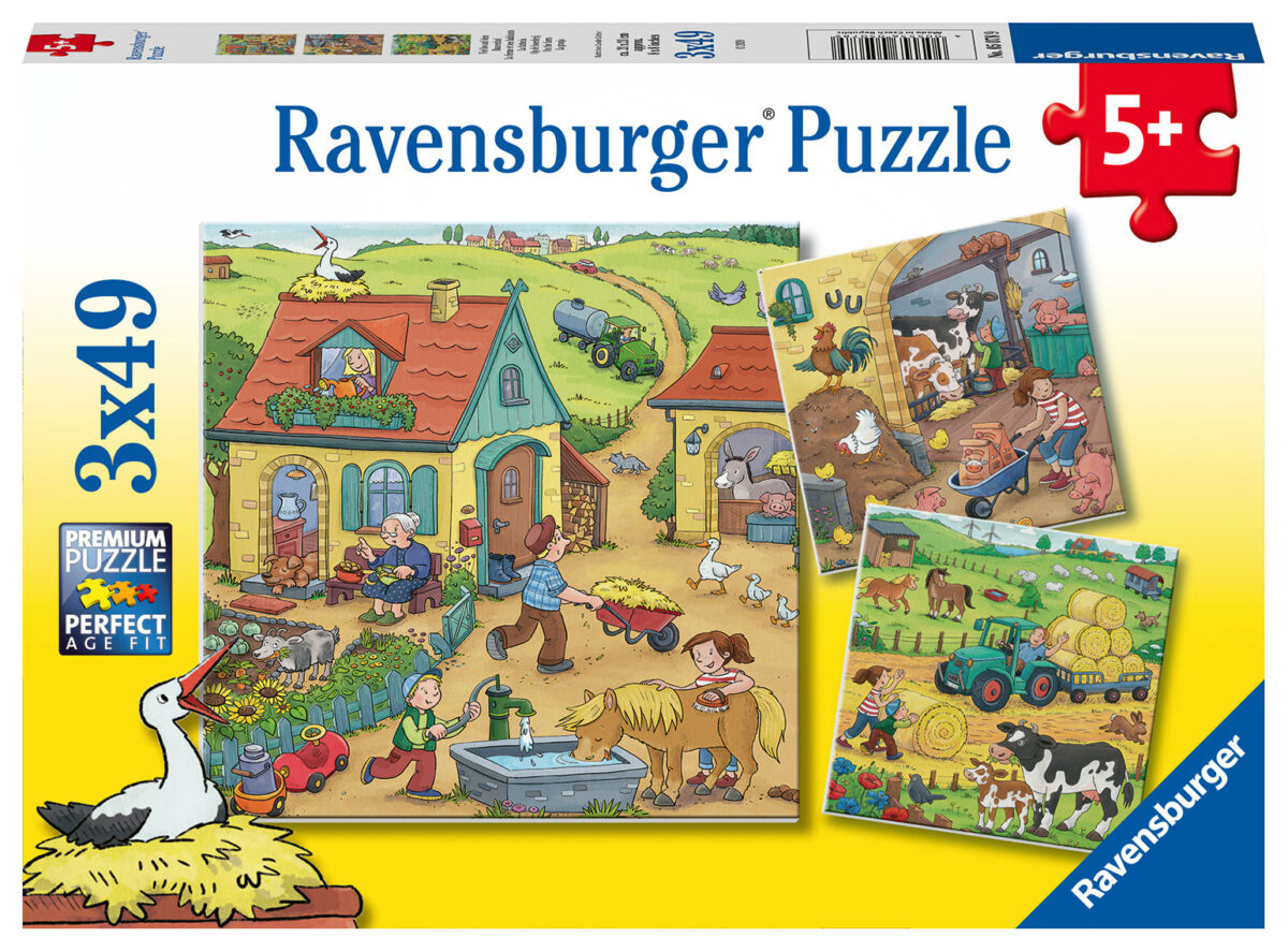 050789 Puzzel 3x49 stukjes Boerderij