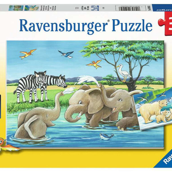 50956 Puzzel 2x12 stukjes Jonge dieren uit de wereld