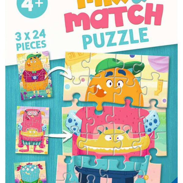 051359 Puzzel 3x24 stukjes Grappige monsters