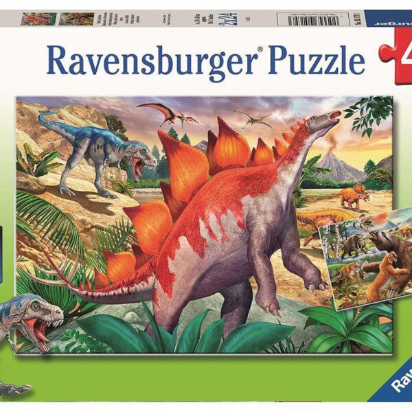 051793 Puzzel 2x24 stukjes Wilde oertijddieren