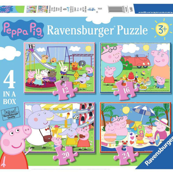 69583 4 puzzels Peppa Pig 12/16/20/24p