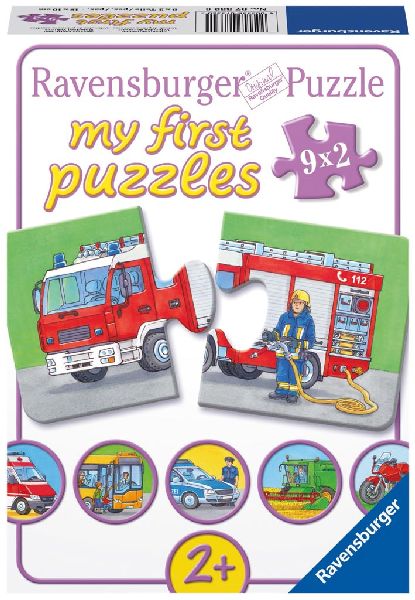 073320 My first puzzles (9 x 2 stukjes) Speciale voertuigen