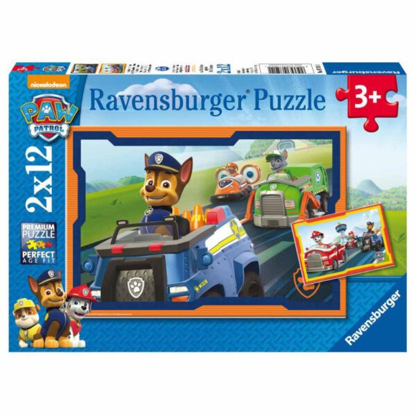 075911 Puzzel 2x12 stukjes Paw patrol in actie