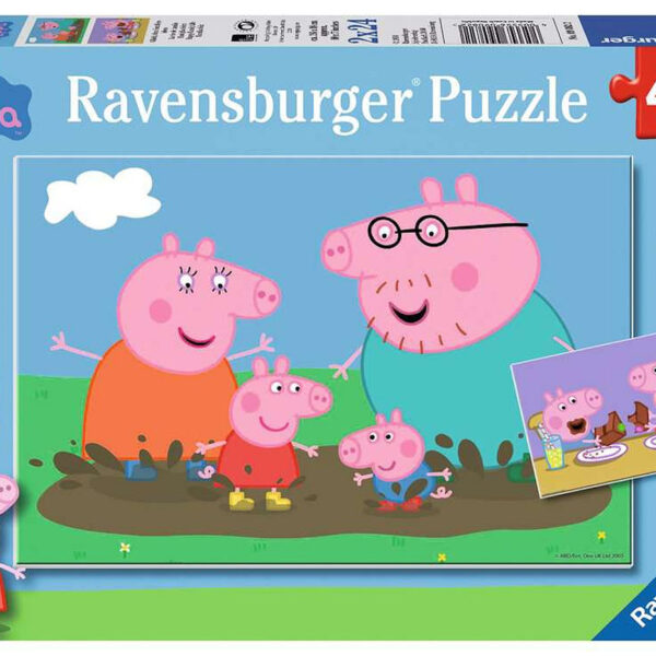 90822 Puzzel 2x24 stukjes Peppa Gelukkige Familie