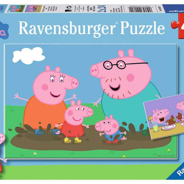 90822 Puzzel 2x24 stukjes Peppa Gelukkige Familie