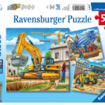 092260 Puzzel 3x49 stukjes Grote Bouwvoertuigen