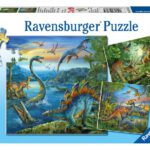 093175 Puzzel 3x49 stukjes Dinosauriers