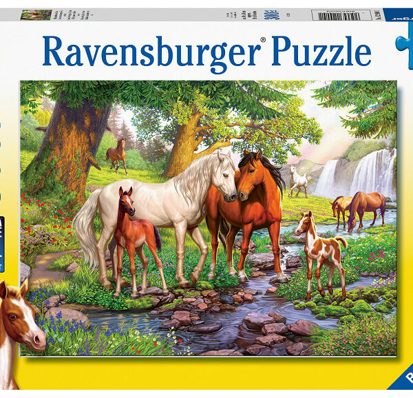 129041 Puzzel 300 stukjes Wilde paarden bij de rivier