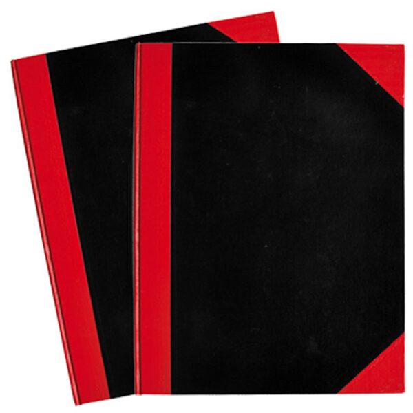 04193 Notitieboek A4 harde kaft zwart/rood