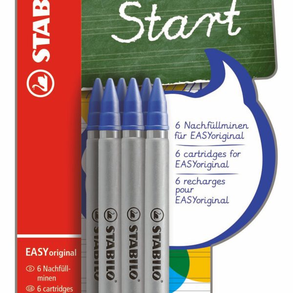 B-47372-10 STABILO EASYoriginal refill fine blauw 6 stuks op blister