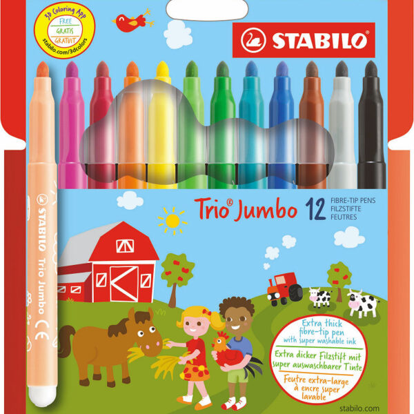 380/12 STABILO Trio Jumbo etui 12 stuks