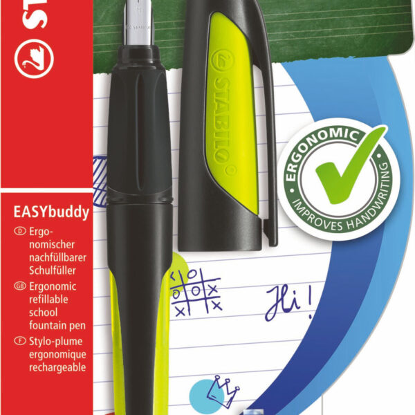 B-51556-5 STABILO EASYbuddy vulpen M zwart/lime blister