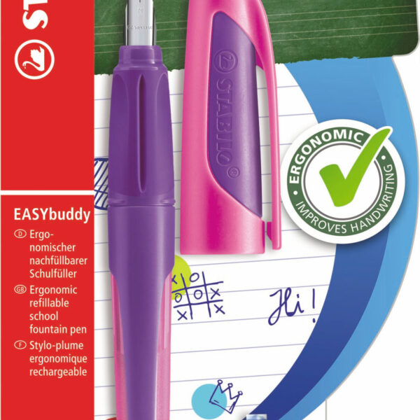 B-51560-5 STABILO EASYbuddy vulpen M paars/roze blister