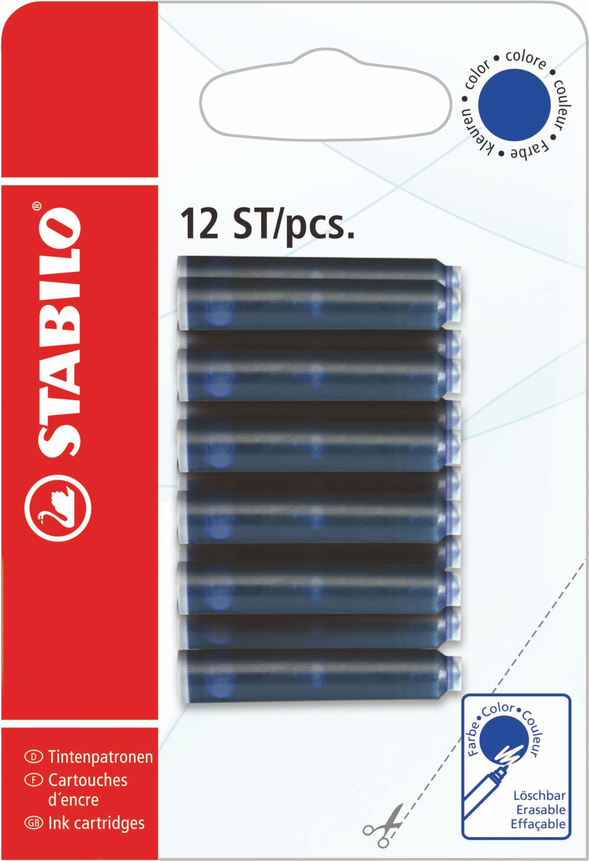 B-51843-10 STABILO Easy inkt navullingen blauw 12 stuks