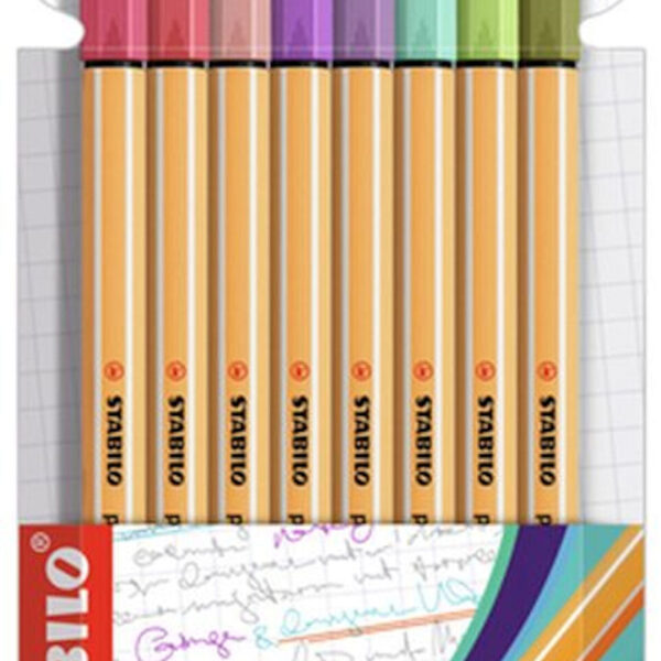 88/8-04 STABILO point 88 fineliner etui 8 stuks