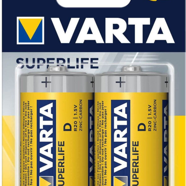 R20VASUPERBP2 Batterij Varta Superlife D R20 1.5V bls2