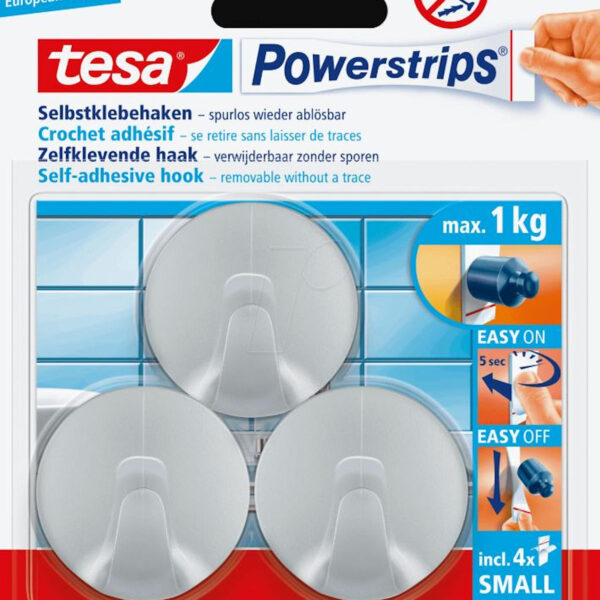 57578-00000-03 Tesa Powerstrips Small Rond Chroom