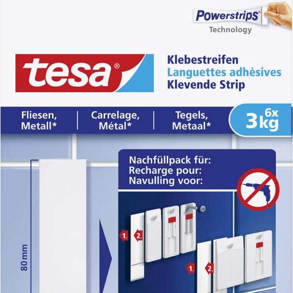 77761-00000-00 Tesa Powerstrips Tegels/Metaal 3KG - 6 stuks