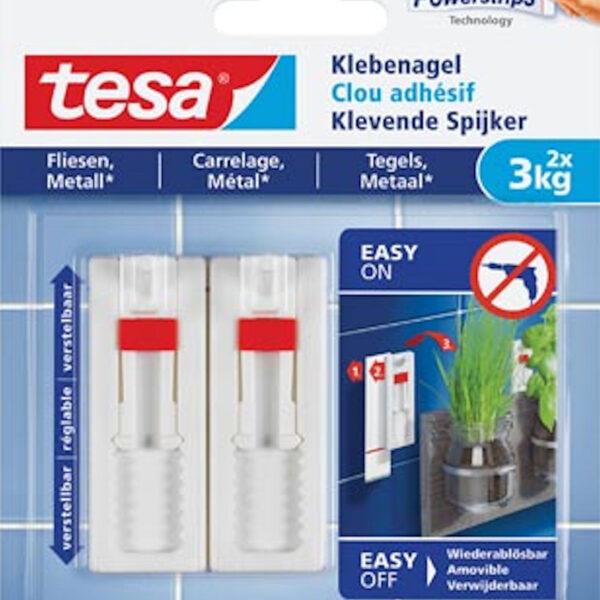 77764-00000-00 Tesa verstelbare klevende Spijker Tegel Metaal 3 KG-2 stuks