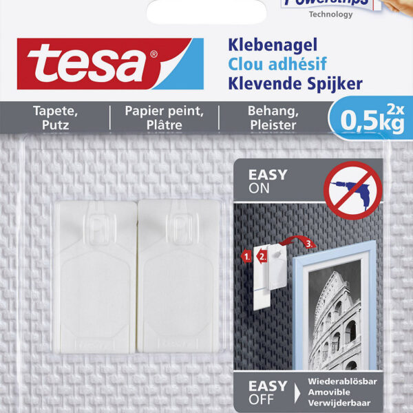 77772-00000-00 Tesa Klevende Spijker Gevoelige Oppervlakken 0.5KG - 2 stuks