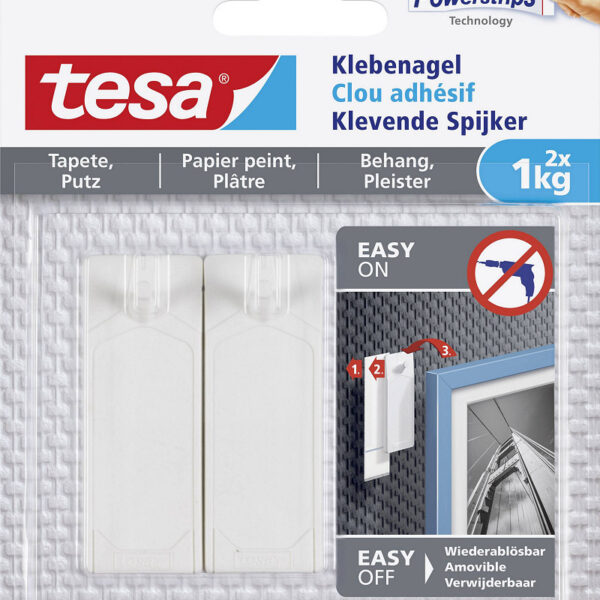 77773-00000-00 Tesa Klevende Spijker Gevoelige Oppervlakken 1KG - 2 stuks