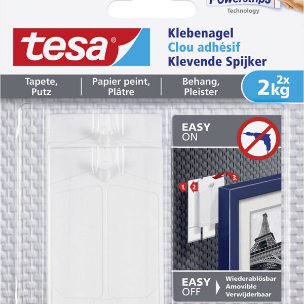 77776-00000-00 Tesa Klevende Spijker Gevoelige Oppervlakken 2KG - 2 stuks