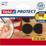 57894-00001-01 Tesa Beschermvilt rond 26mm 9 stuks bruin