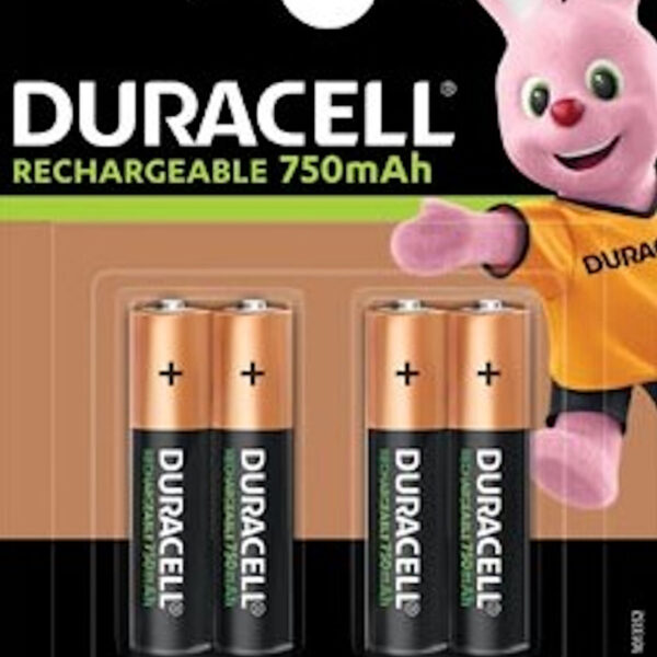 990234 Batterij Duracell Rechargeable PLUS AAA bls4