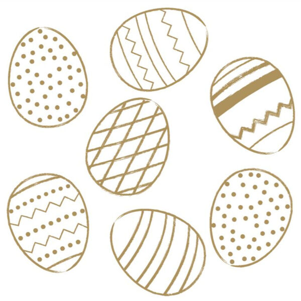 195847 Duni servetten Golden Eggs 3-laags 33x33
