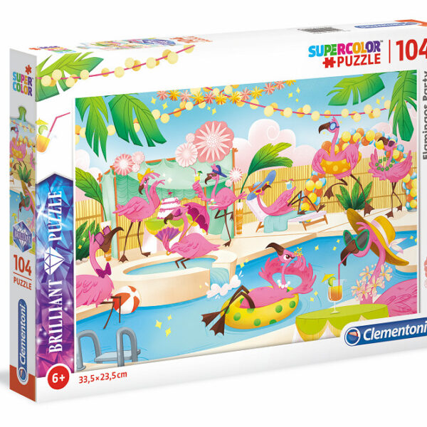 20151 Clementoni Brilliant Puzzel 104 stukjes Flamingos