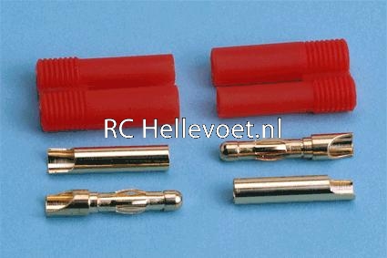 Goudplug 2.0mm met houder (2 stuks)