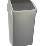 13500528 Sunware Delta afvalbak 50 liter swing metaal/zwart