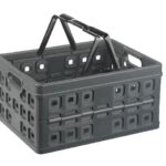 57100636 Sunware Square vouwkrat 32 liter met handgreep antraciet/zwa