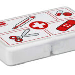 84600404 Sunware Q-line First Aid assortimentbox 5 stuks transp/wit