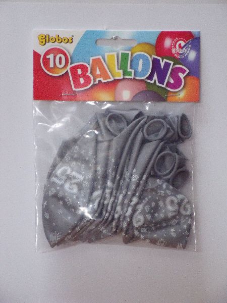 2188 Ballonnen cijfer 25 no. 14 metallic 5 pakjes met 8 stuks
